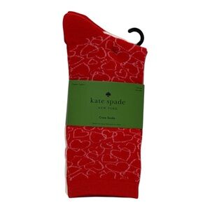 Kate Spade New York Valentine’s Red Heart Crew Socks 3 Pair Set One Size NWT